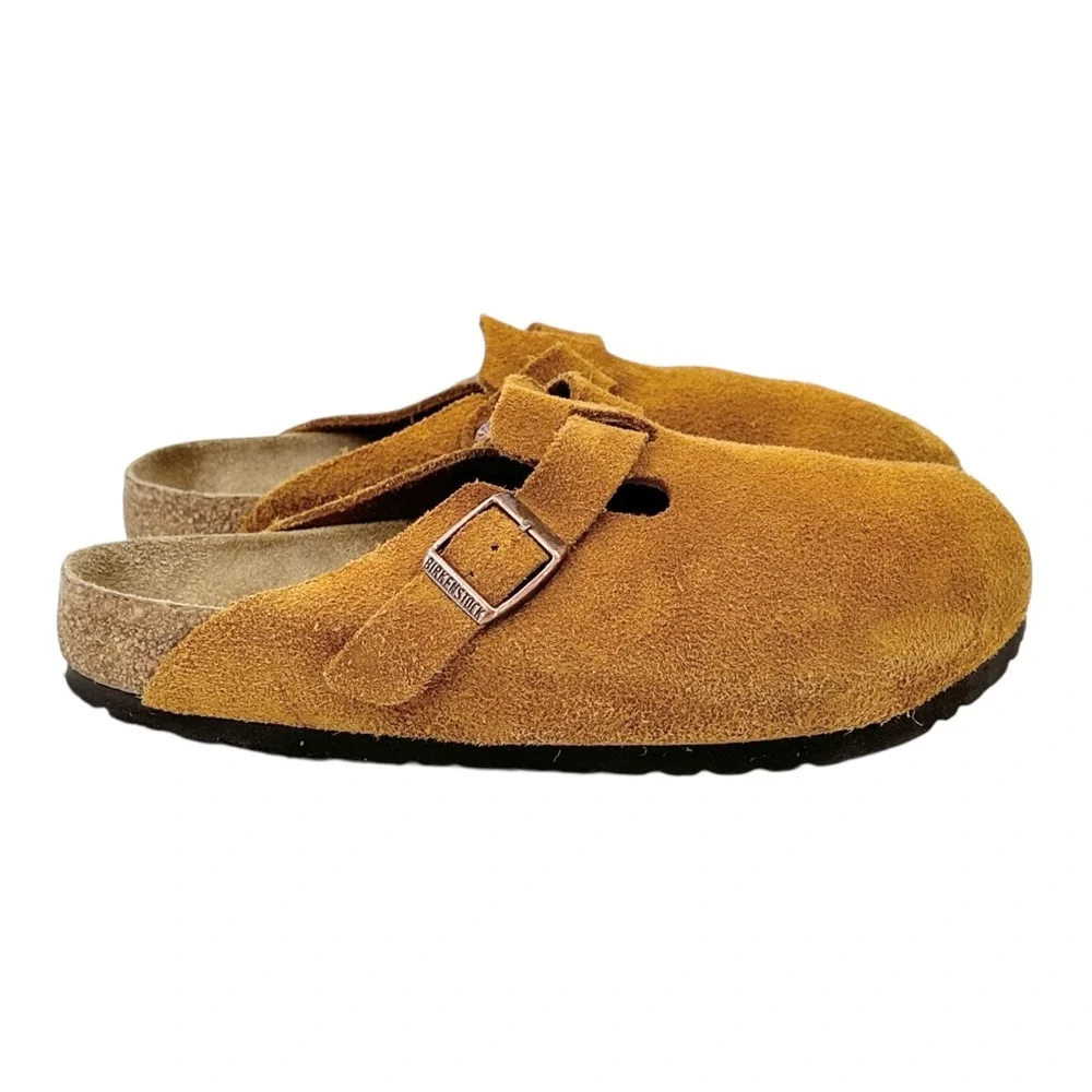 Birkenstock Boston Clog in Mink - Brown Suede Leather Flat Clogs Mules sz 40 - Picture 3 of 7